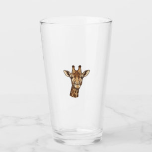 Vintage Engraved Giraffe Head Vector Design_1 Glass