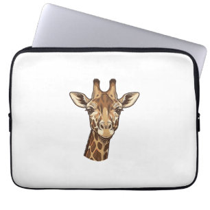 Vintage Engraved Giraffe Head Vector Design_1 Laptop Sleeve