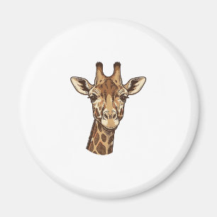Vintage Engraved Giraffe Head Vector Design_1 Magnet