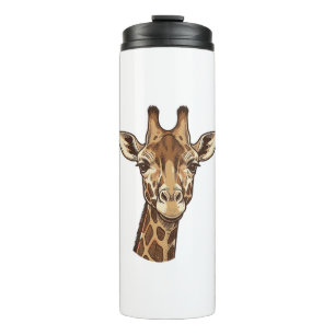 Vintage Engraved Giraffe Head Vector Design_1 Thermal Tumbler
