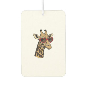 Vintage Engraved Giraffe Heart Sunglasses Design_1 Car Air Freshener