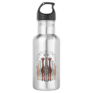 Vintage Engraved Giraffe Herd Safari Shirt Design_ 532 Ml Water Bottle