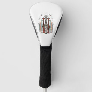 Vintage Engraved Giraffe Herd Safari Shirt Design_ Golf Head Cover