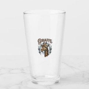 Vintage Engraved Giraffe Lightning T-Shirt Design_ Glass