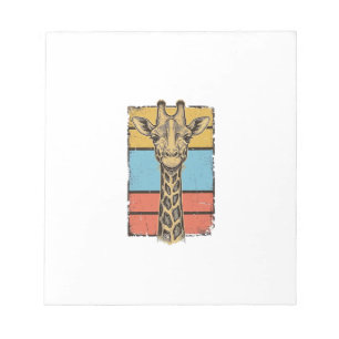 Vintage Engraved Giraffe Retro Stripes Shirt Desig Notepad