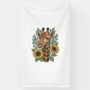 Vintage Engraved Giraffe Sunflower Floral Shirt_1 Banner