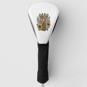 Vintage Engraved Giraffe Sunflower Floral Shirt_1 Golf Head Cover