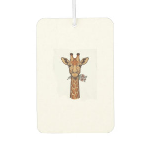 Vintage Engraved Giraffe With Flowers Shirt_1 Car Air Freshener
