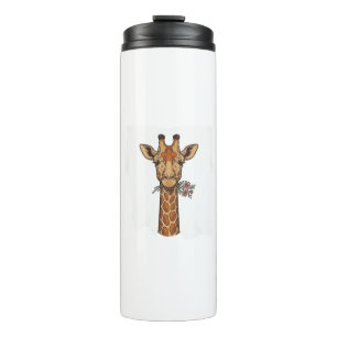 Vintage Engraved Giraffe With Flowers Shirt_1 Thermal Tumbler