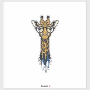 Vintage Engraved Giraffe With Glasses Design_1