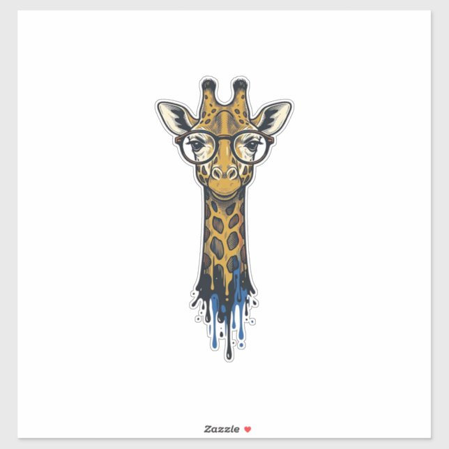 Vintage Engraved Giraffe With Glasses Design_1 (Sheet)