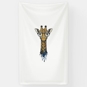 Vintage Engraved Giraffe With Glasses Design_1 Banner