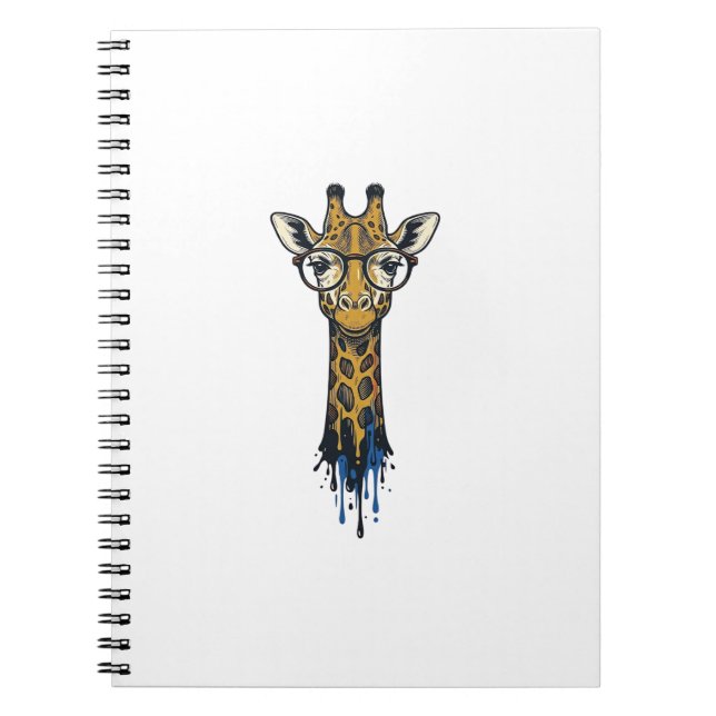 Vintage Engraved Giraffe With Glasses Design_1 Notebook (Front)