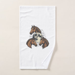 Vintage Engraved Horse Moon Vector T-Shirt Design_ Hand Towel