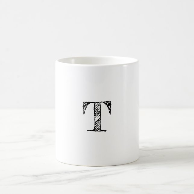 Vintage Engraved Monogram Coffee Mug (Center)