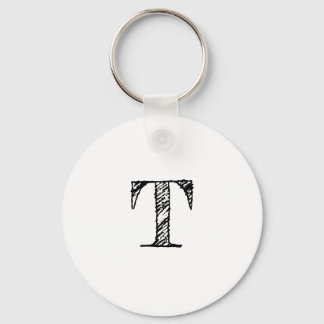 Vintage Engraved Monogram  Key Ring