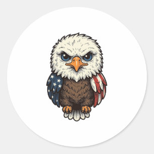 Vintage Engraved Patriotic Baby Eagle Shirt_1 Classic Round Sticker
