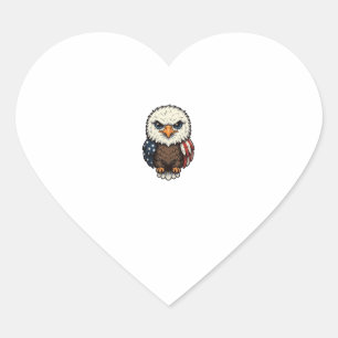 Vintage Engraved Patriotic Baby Eagle Shirt_1 Heart Sticker