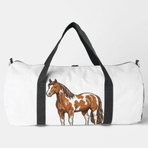 Vintage Engraved Pinto Horse Vector Design_1 Duffle Bag