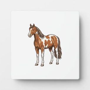 Vintage Engraved Pinto Horse Vector Design_1 Plaque