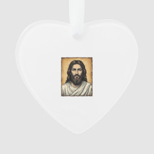 Vintage Engraved Religious Portrait Shirt Design_1 Ornament