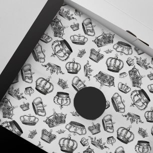 Vintage Engraved Royal Crowns Tissue Paper