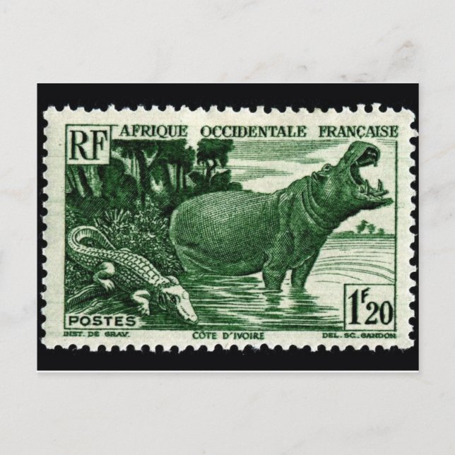 Vintage Engraved Stamp Postcard (Front)