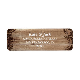 Vintage Engraved Wood Return Address