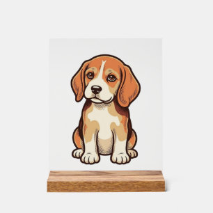 Vintage Engraving Beagle Puppy Vector Art_1 Acrylic Sign