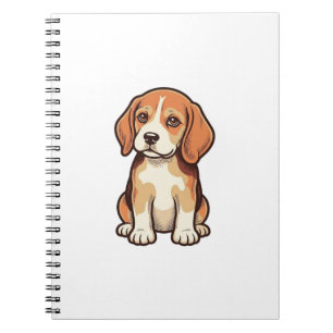 Vintage Engraving Beagle Puppy Vector Art_1 Notebook