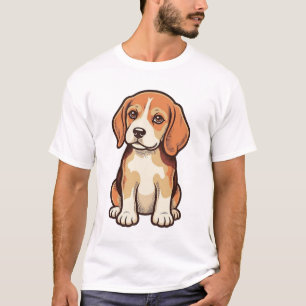 Vintage Engraving Beagle Puppy Vector Art_1 T-Shirt