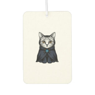 Vintage Engraving Cat Portrait Illustration Design Car Air Freshener
