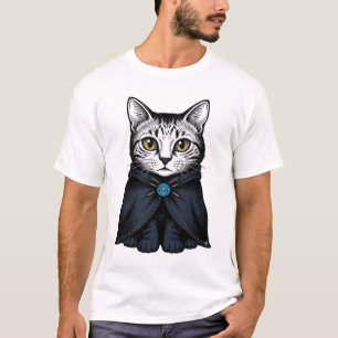 Vintage Engraving Cat Portrait Illustration Design T-Shirt