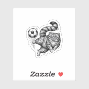 Vintage Engraving Cat Soccer Kick Shirt Design (4)