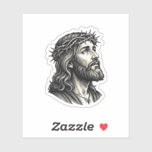 Vintage Engraving Crown of Thorns Portrait Design_
