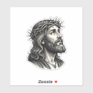 Vintage Engraving Crown of Thorns Portrait Design_