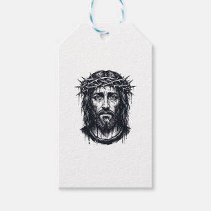 Vintage Engraving Crown of Thorns Sacred Portrait  Gift Tags