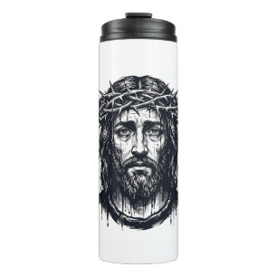 Vintage Engraving Crown of Thorns Sacred Portrait  Thermal Tumbler