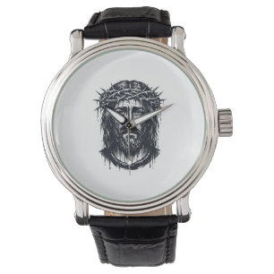 Vintage Engraving Crown of Thorns Sacred Portrait Watch