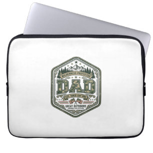 Vintage Engraving Dad Mountain Badge Shirt Design_ Laptop Sleeve
