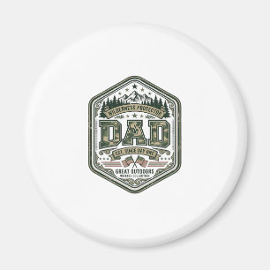 Vintage Engraving Dad Mountain Badge Shirt Design_ Magnet