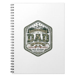 Vintage Engraving Dad Mountain Badge Shirt Design_ Notebook