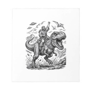 Vintage Engraving Dinosaur Rider Graphic Tee_1 Notepad