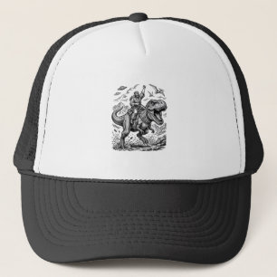 Vintage Engraving Dinosaur Rider Graphic Tee_1 Trucker Hat