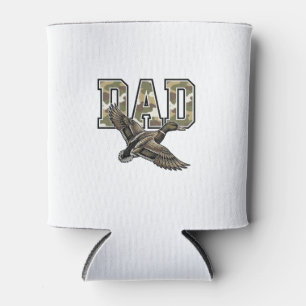 Vintage Engraving Duck Dad Camo Vector Shirt Desig Can Cooler
