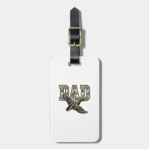 Vintage Engraving Duck Dad Camo Vector Shirt Desig Luggage Tag