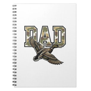 Vintage Engraving Duck Dad Camo Vector Shirt Desig Notebook