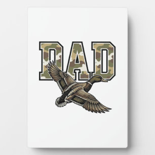 Vintage Engraving Duck Dad Camo Vector Shirt Desig Plaque