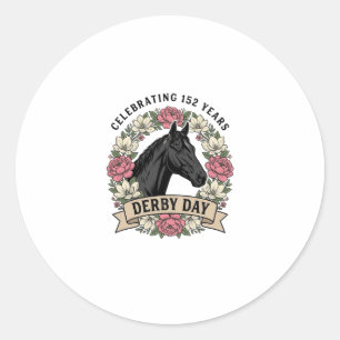Vintage Engraving Fire Horse Graphic Design Classic Round Sticker