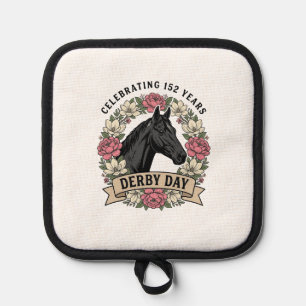 Vintage Engraving Fire Horse Graphic Design Pot Holder